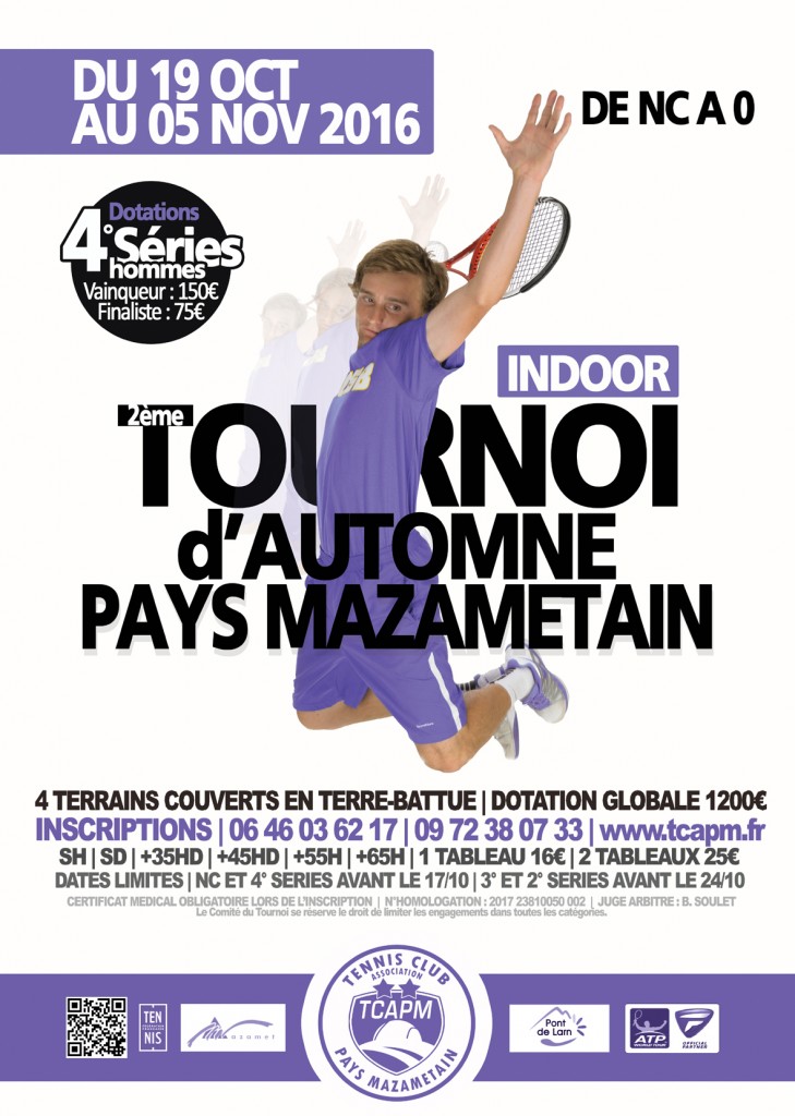 TCAPM - Affiche Tournoi d'Automne 2016 petite